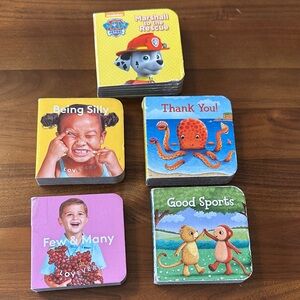 Lot of 5 Mini Board Books including Paw Patrol, Lovevery Few & Many, Being Silly